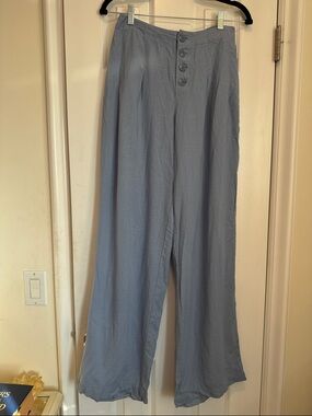 Line. Light Blue Wide-Leg Button Front Pants